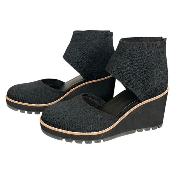 Eileen Fisher Alec Wedge Pump Shoes In Midnight Black Size 9.5 - Picture 5 of 10